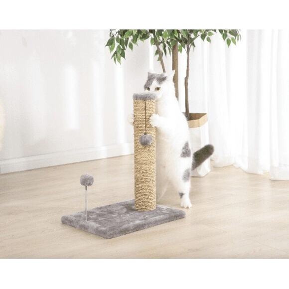 Seagrass Cat Scratch & Play Post W/ Dangle Toys Entertainment Exercise Portable - Picture 1 of 7